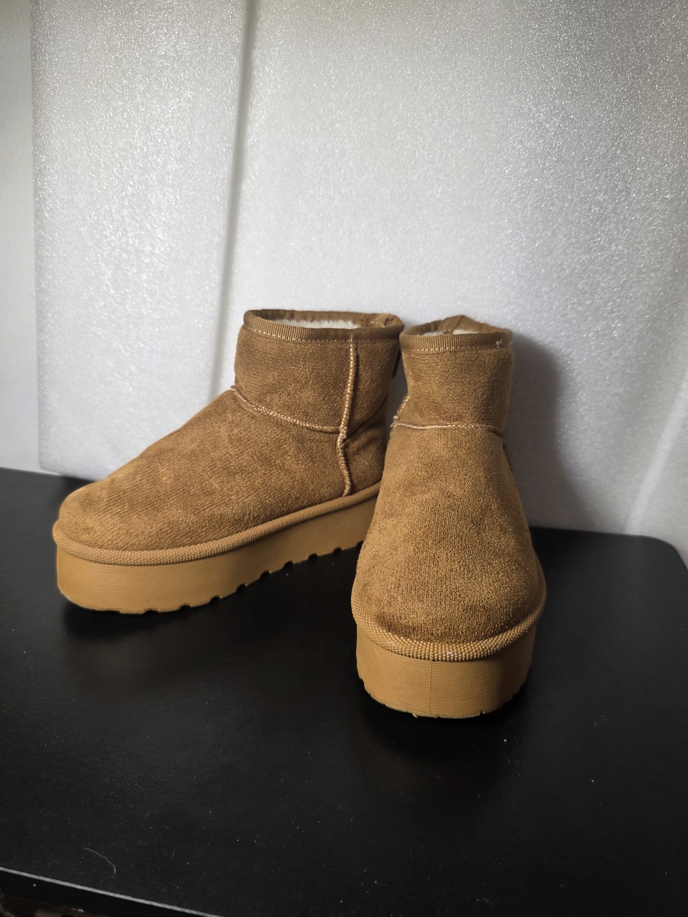 Link Chestnut Suede Platform Clog Mules